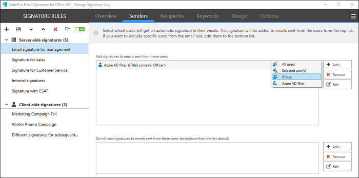 ESIG complete control over signatures senders v3.1
